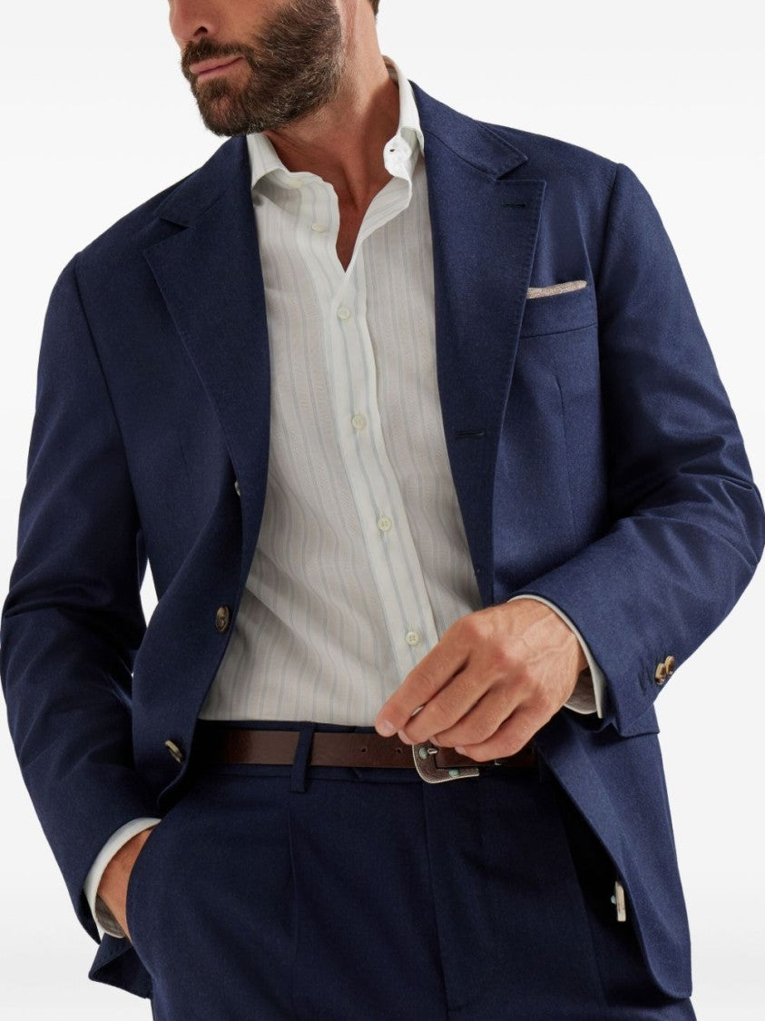 Brunello Cucinelli Vertical Stripe Long-Sleeve Button-Up Shirt