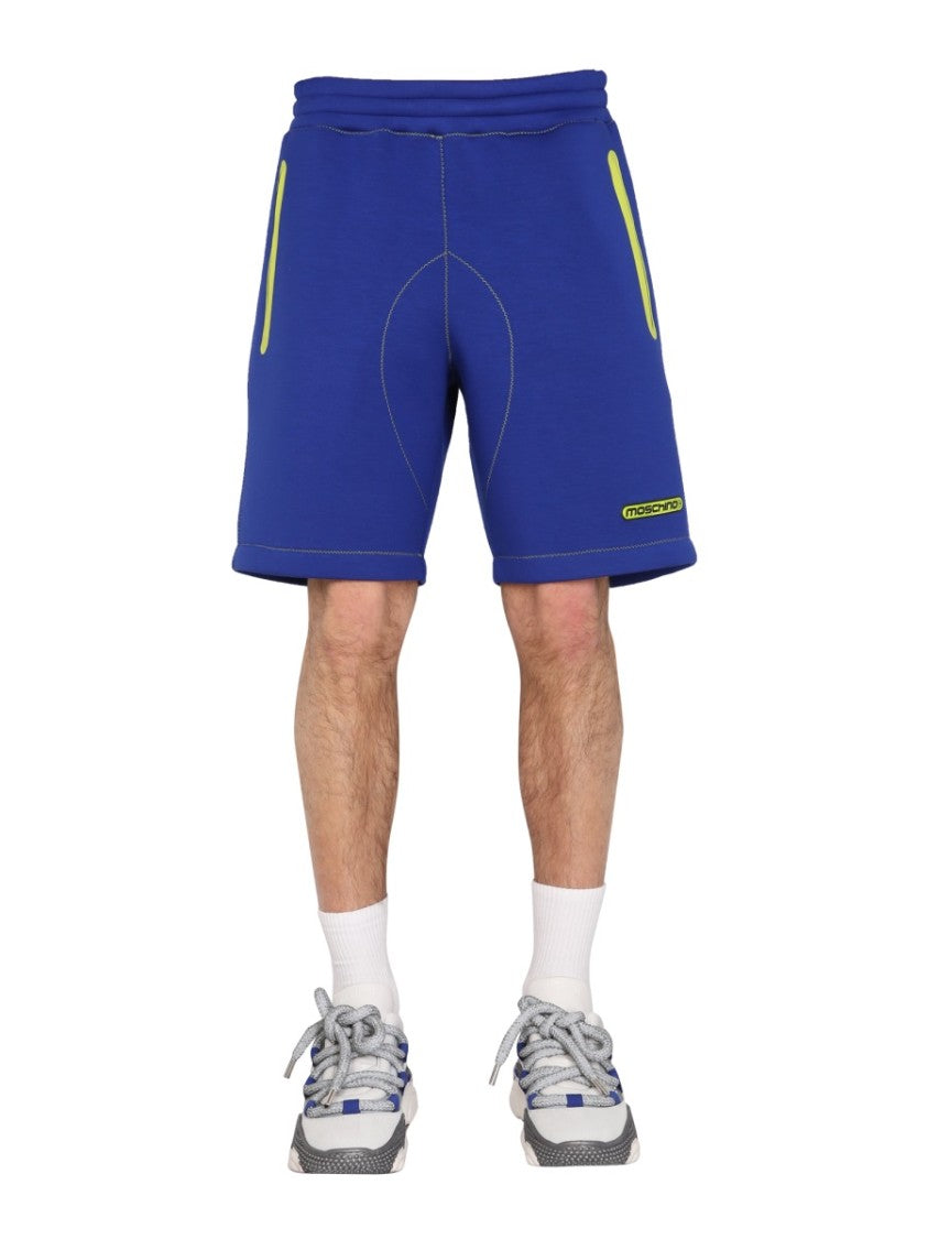 Moschino Elastic Waist Shorts With Neon Accents