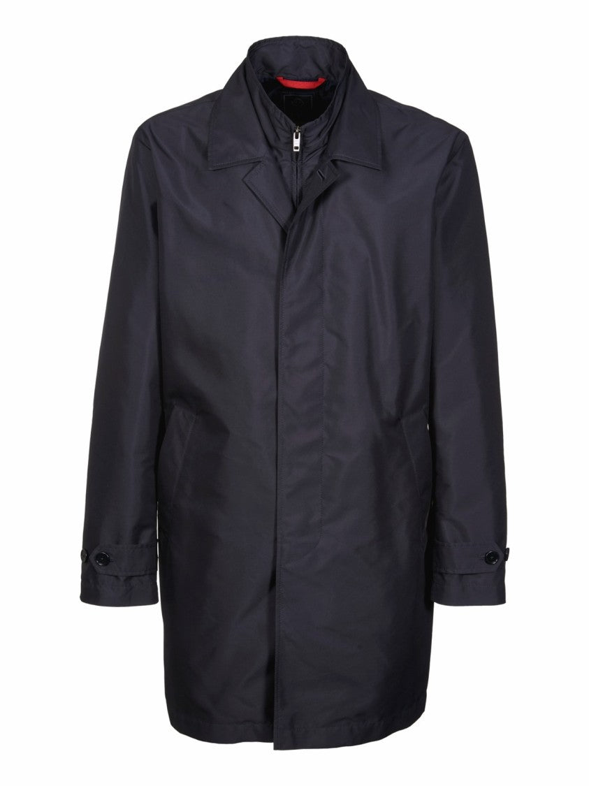 Fay Long Minimalist Coat With Classic Collar