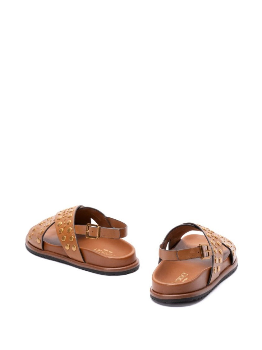 Twin-Set Buckle-Fastening Slingback Sandals With Stud Embellishments