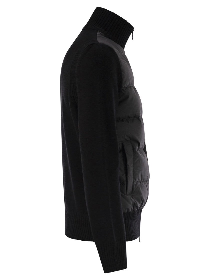 Moncler Wool Padded Cardigan With Zip