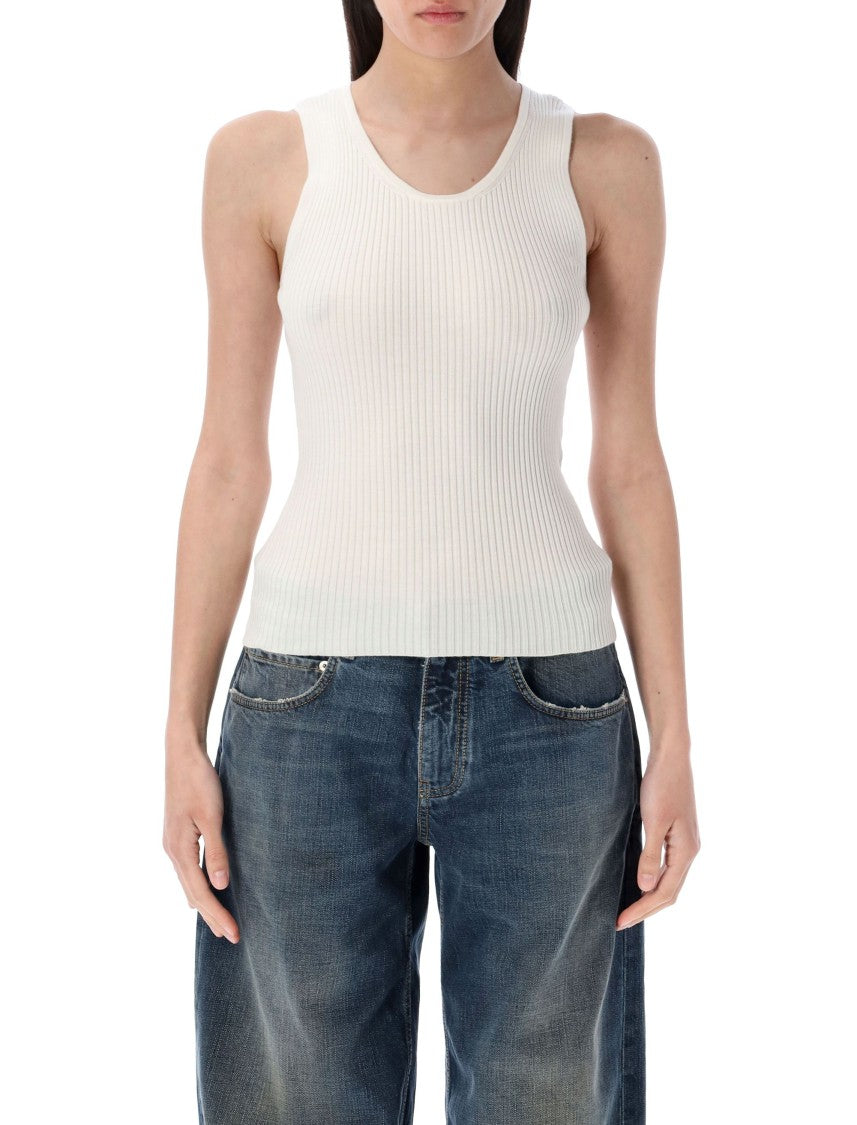 Balenciaga Ribbed White Tank Top