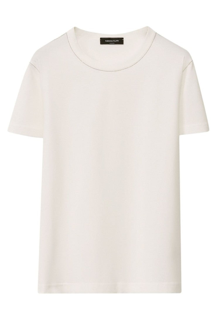 Fabiana Filippi Relaxed-Fit White Jersey Top