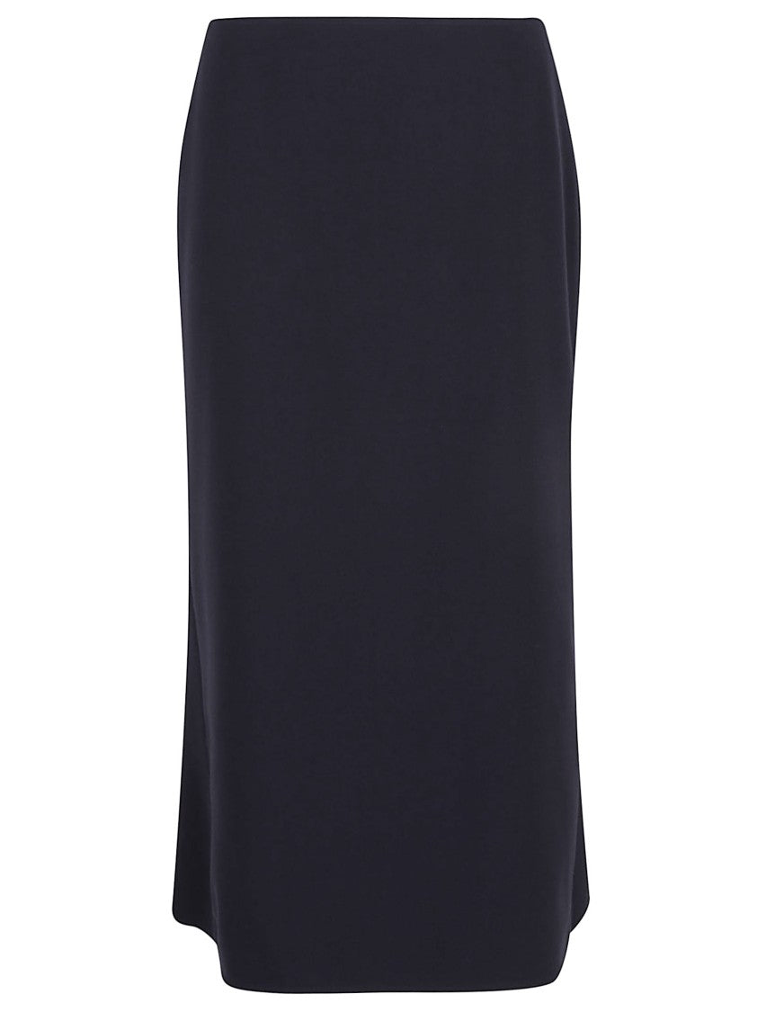 Victoria Beckham Streamlined Navy Skirt With Subtle Slit