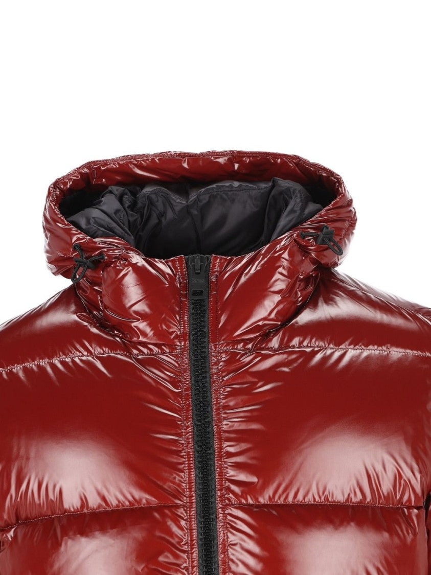 Herno Puffer-Style Bordeaux Jacket With High Collar