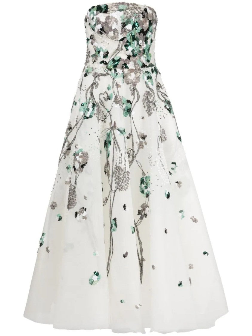 Saiid Kobeisy Tulle Midi, Beaded Dress