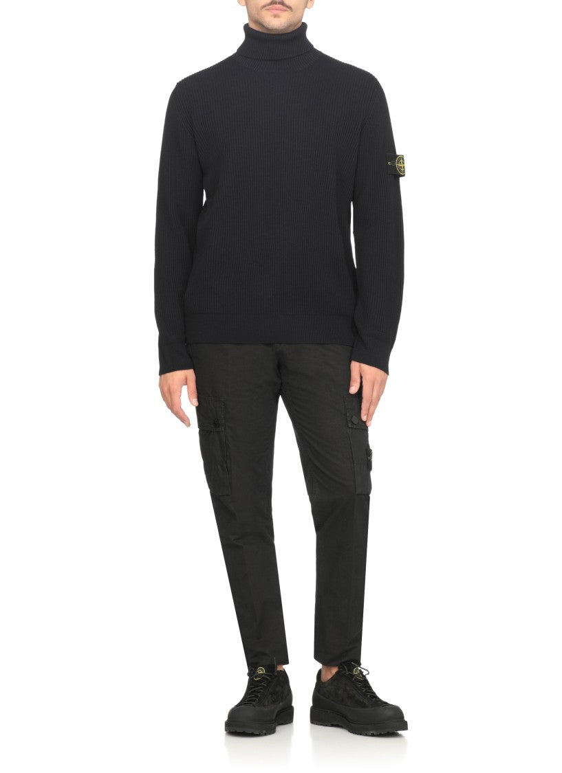 Stone Island Dark Blue Wool Sweater
