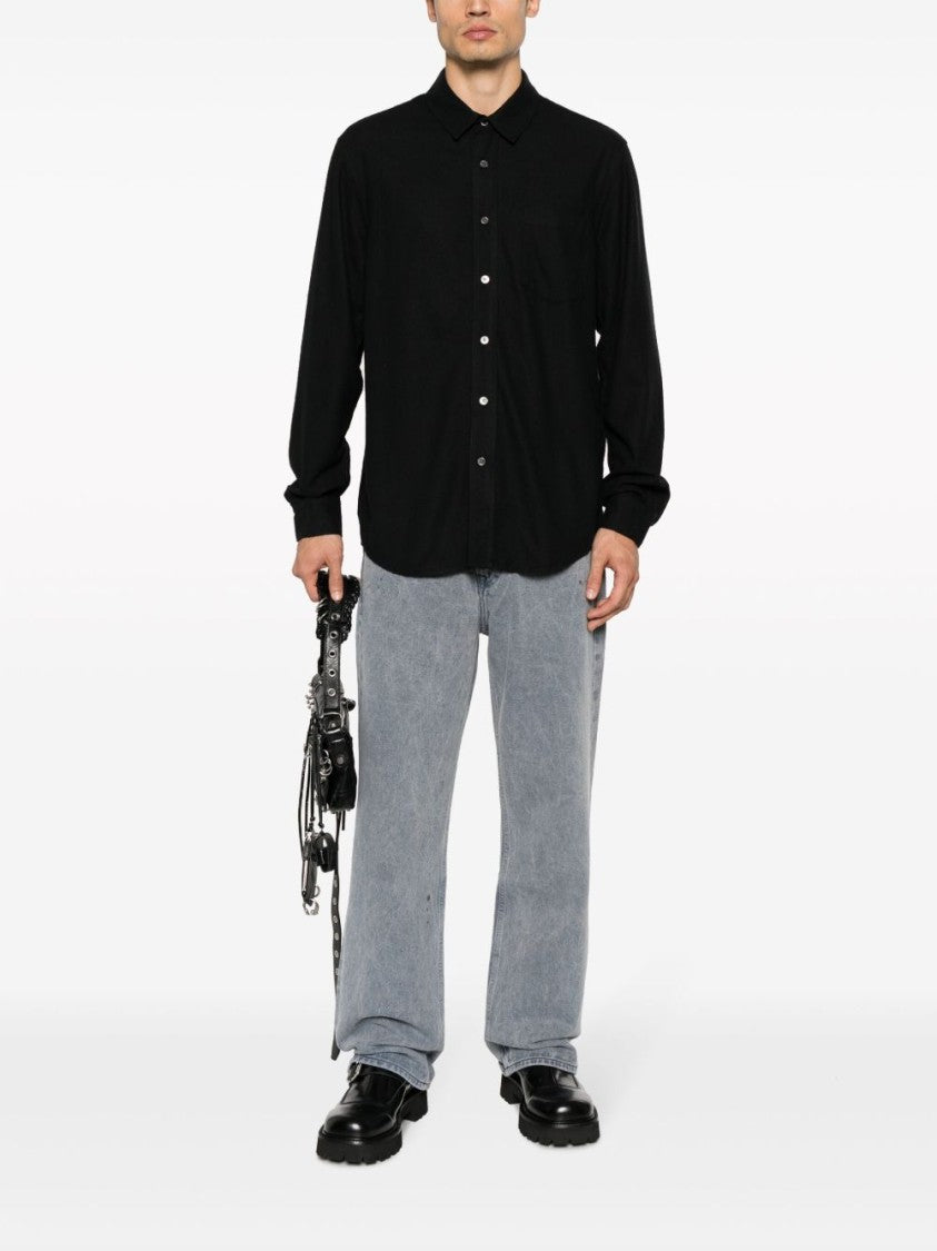 Our Legacy Black Silk Classic Collar Shirt