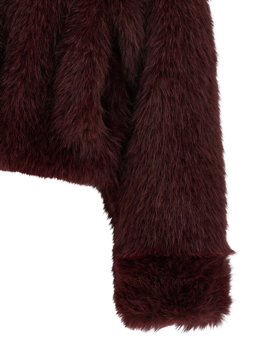 B&B Couture Cropped Faux Fur Jacket With Plush Texture