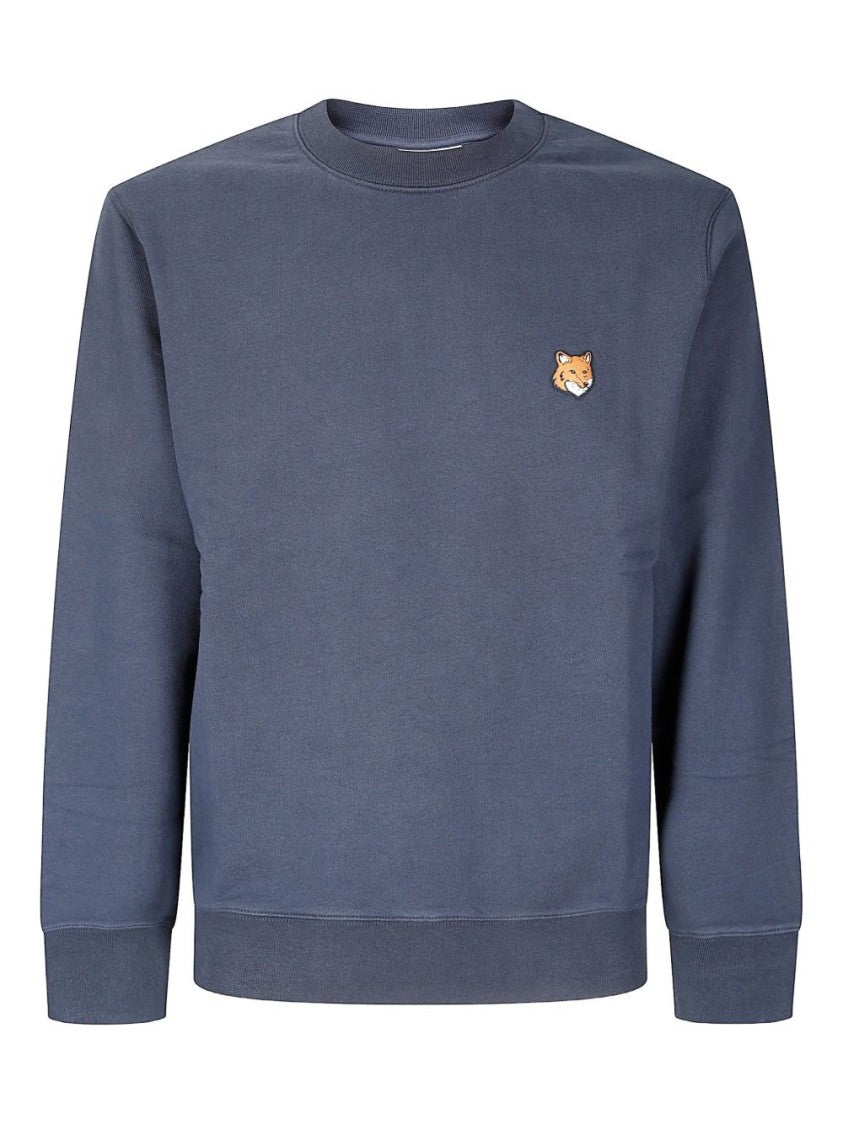 Maison Kitsuné Crewneck Sweater With Embroidered Fox Emblem