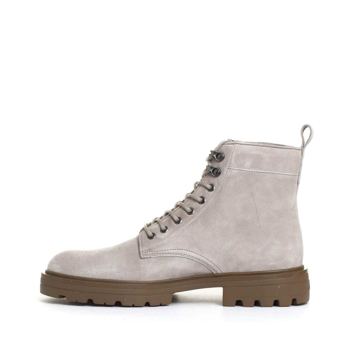 Hogan Beige Suede Lace-Up Polish