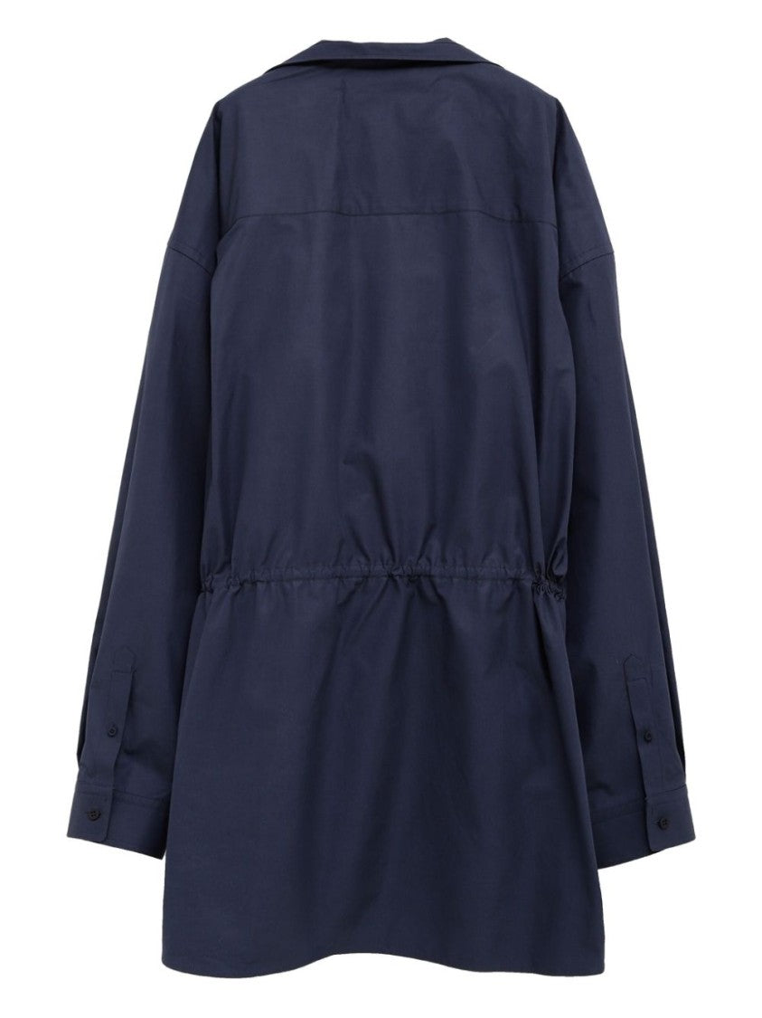 Balenciaga Wrap Design Dress With Cinched Waist And Long Sleeves