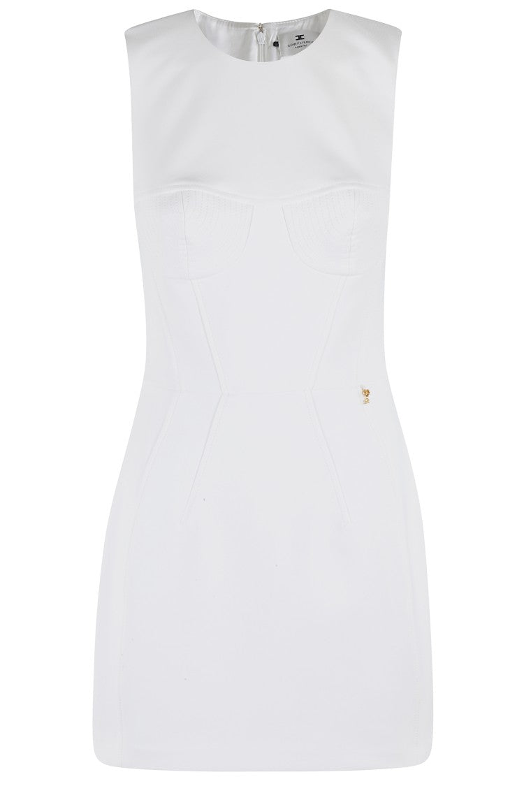 Elisabetta Franchi Fitted Mini Dress With Structured Bodice And Back Zipper
