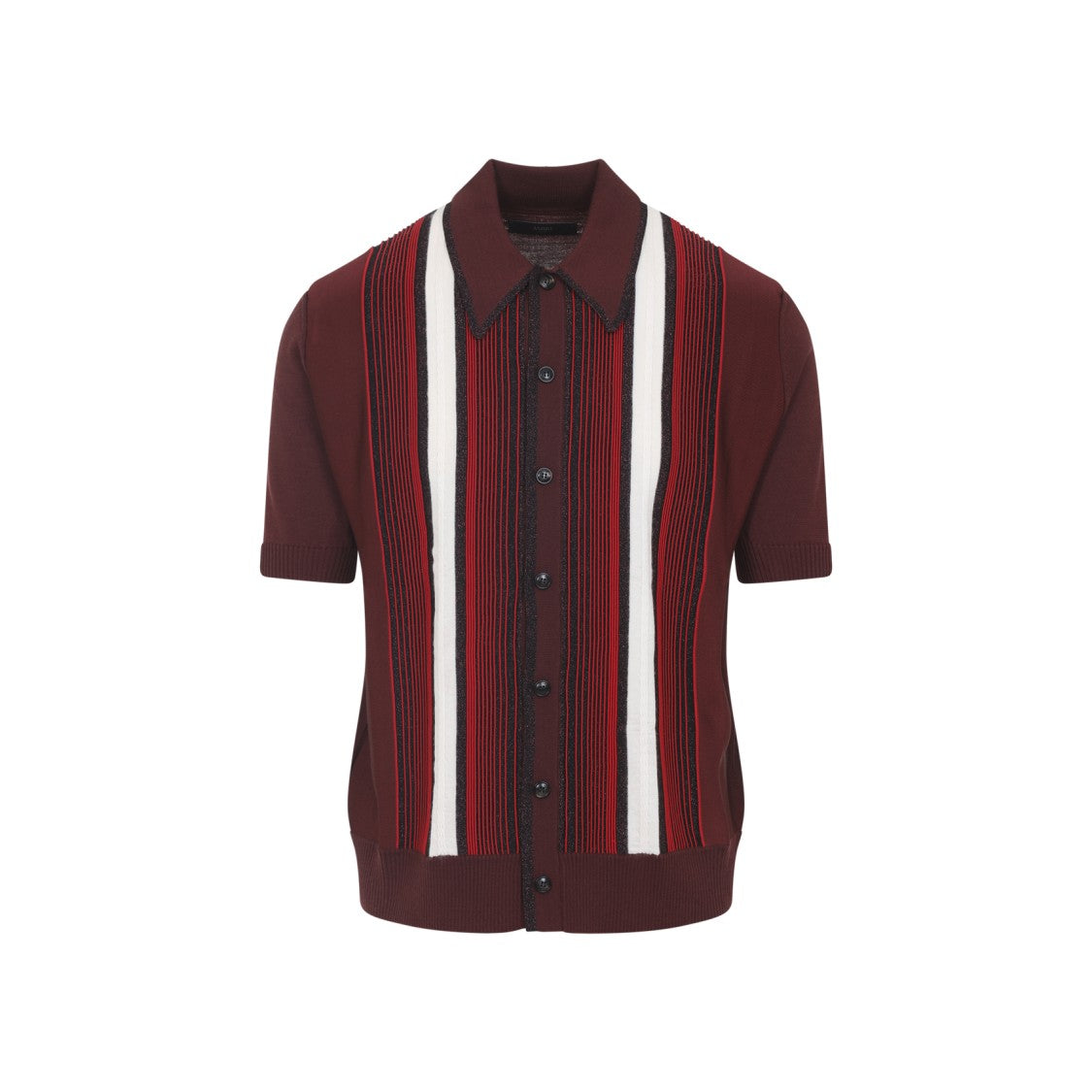 Amiri Embellished Striped Red Viscose Shirt