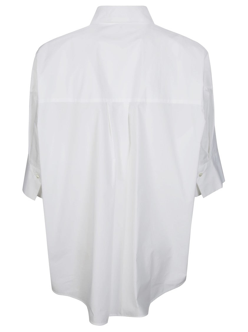 Parosh Relaxed White Shirt With Classic Collar