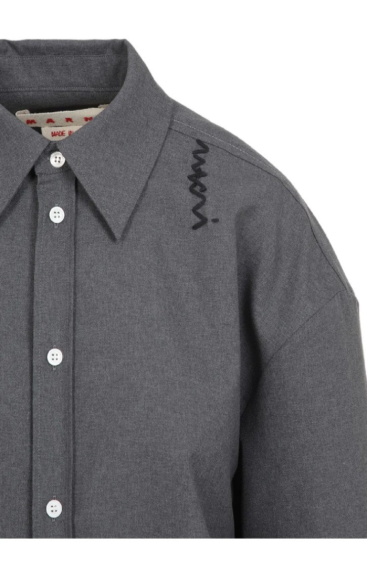 Marni Relaxed-Fit Grey Virgin Wool Shirt
