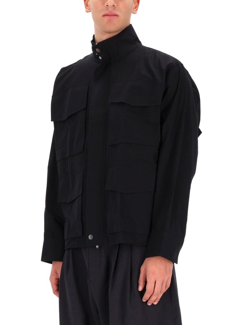 Studio Nicholson Boxy Cropped Black Sports Jacket