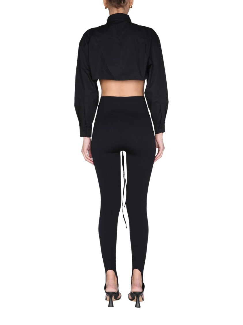 Andreâdamo Pointed Collar Cropped Shirt