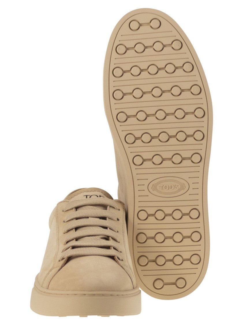 Tod's Suede Leather Sneakers With Embossed Grommets