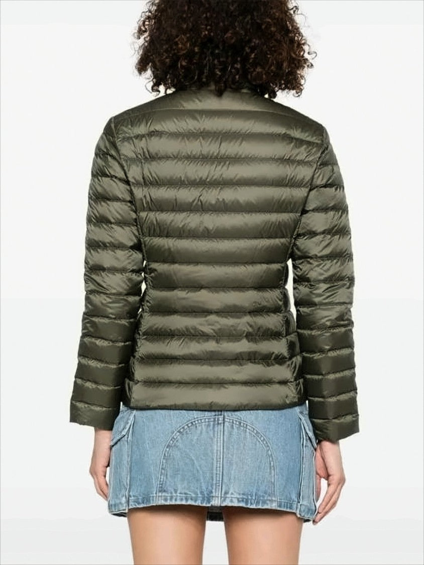 Moncler Quilted Down Jacket With Fitted Silhouette And High Collar