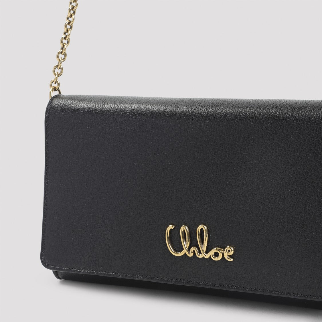 Chloé Compact Black Buffalo Leather Shoulder Bag
