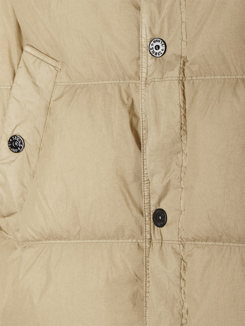 Stone Island Padded Quilted Jacket With High Collar