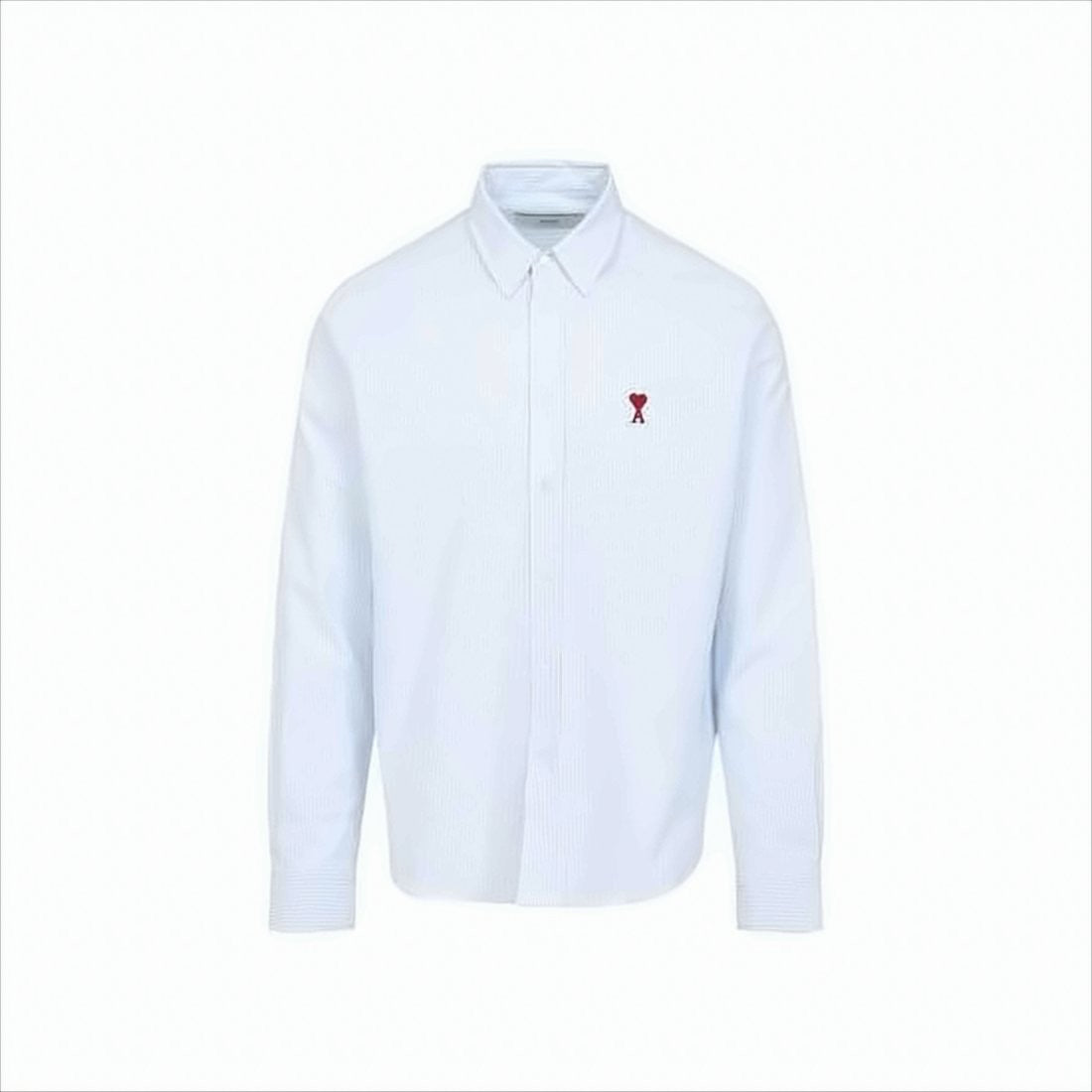 Ami Light Blue And White Pinstripe Long-Sleeve Shirt