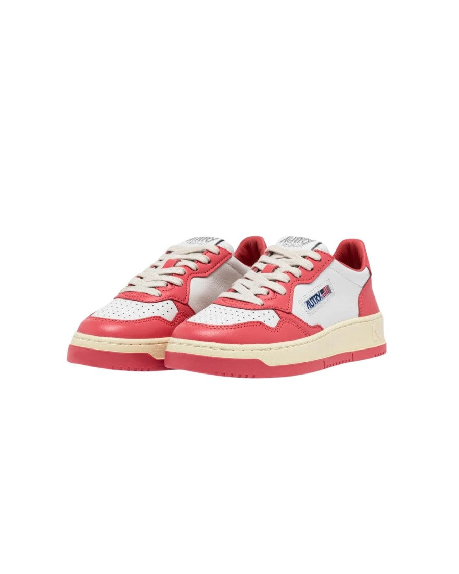 Autry Bicolor Low-Top Sneakers With Padded Collar And Leather Insole