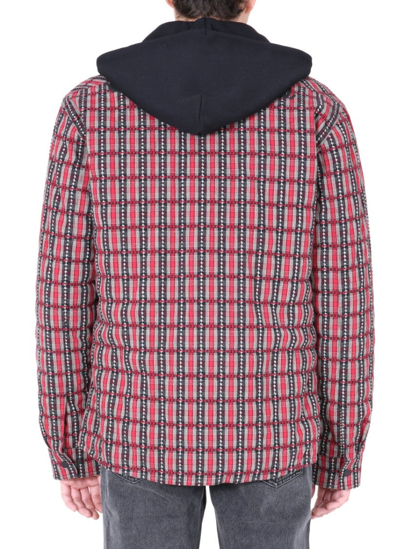 Off-White Quilted Padded Shirt With Removable Hood