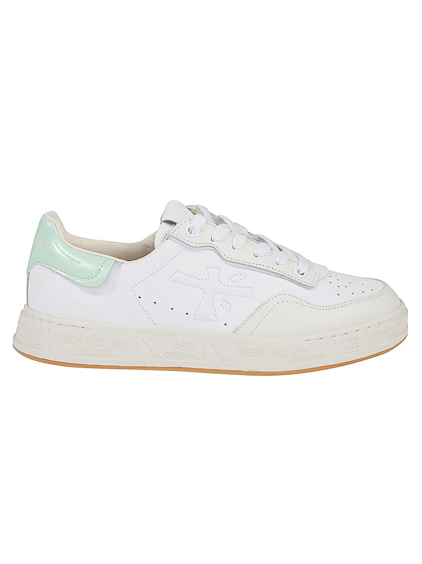 Premiata Perforated Leather Sneakers With Textured Rubber Sole