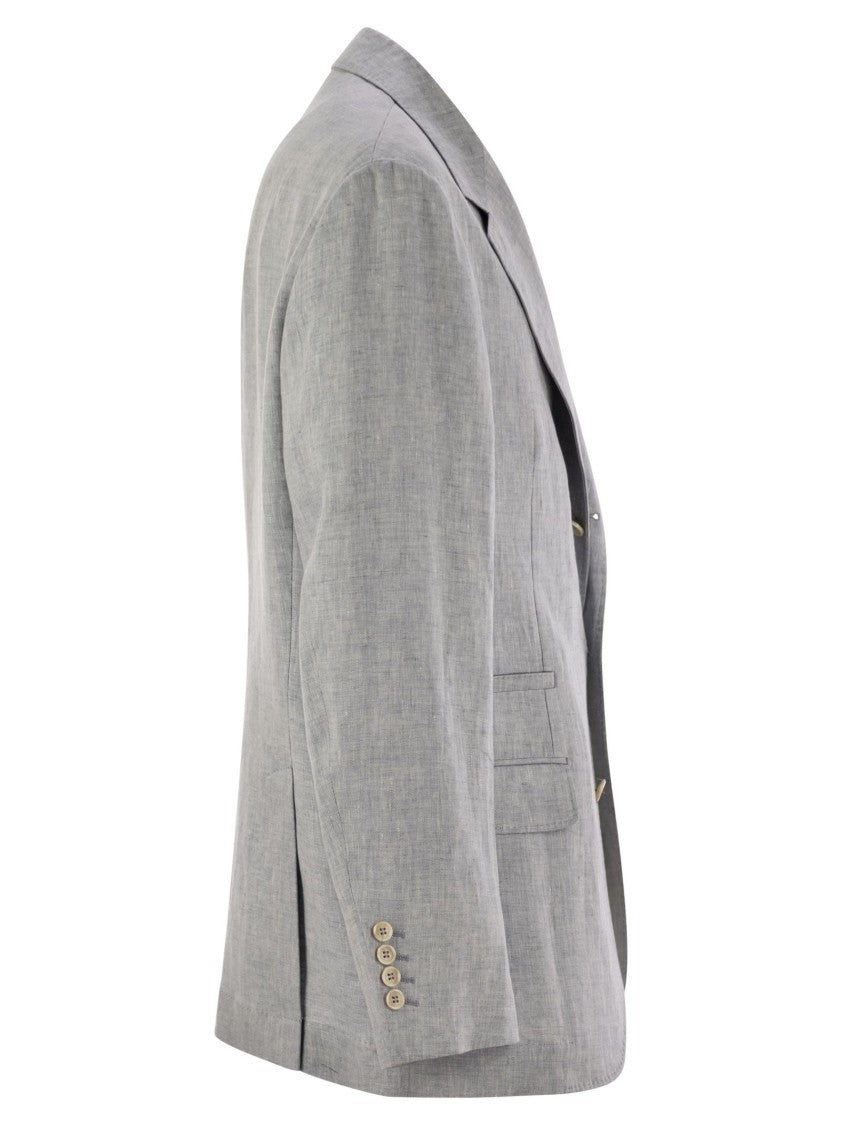Brunello Cucinelli Deconstructed Jacket In Délavé Linen