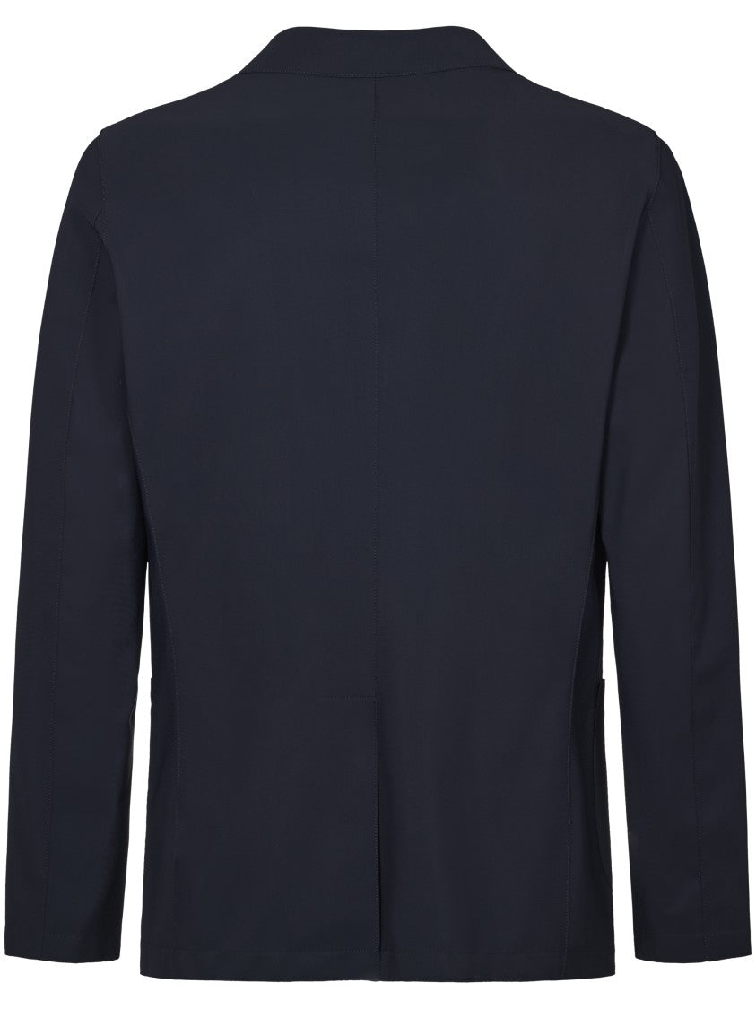 Herno Tailored Blue Blazer With Notch Lapel