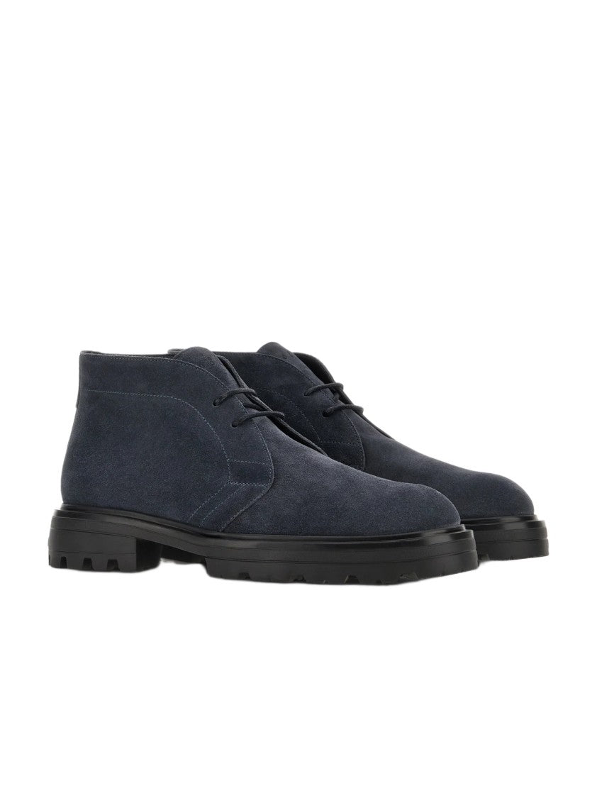 Hogan Suede Lace-Up Flat Shoes