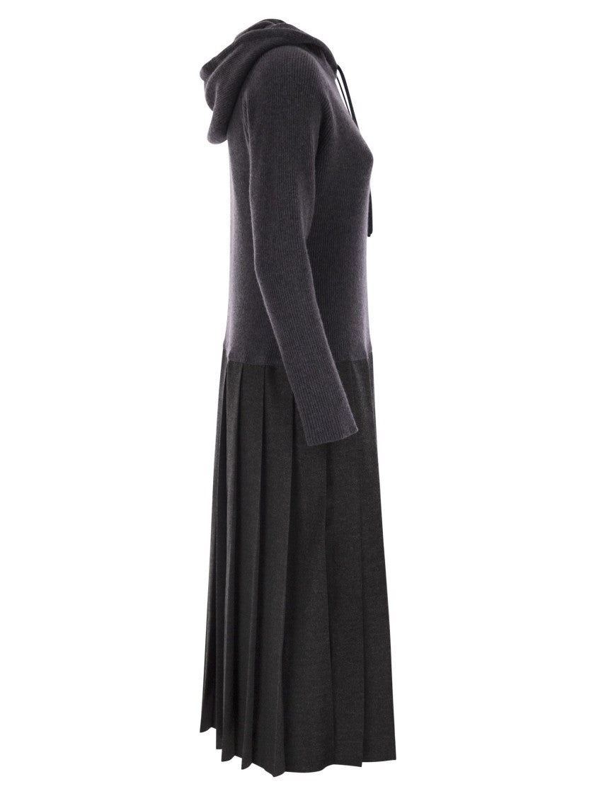 Fabiana Filippi Wool Blend Hooded Dress