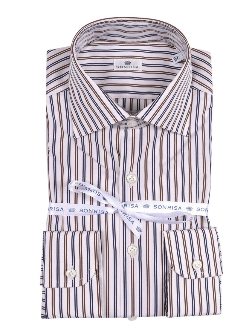 Sonrisa Striped Cotton Dress Shirt