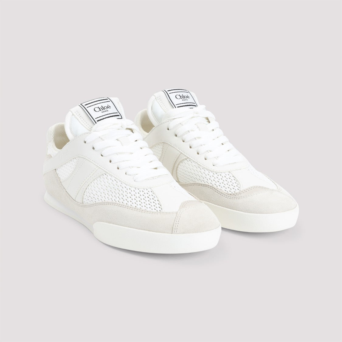 Chloé Nude Tone Sneakers With Mesh
