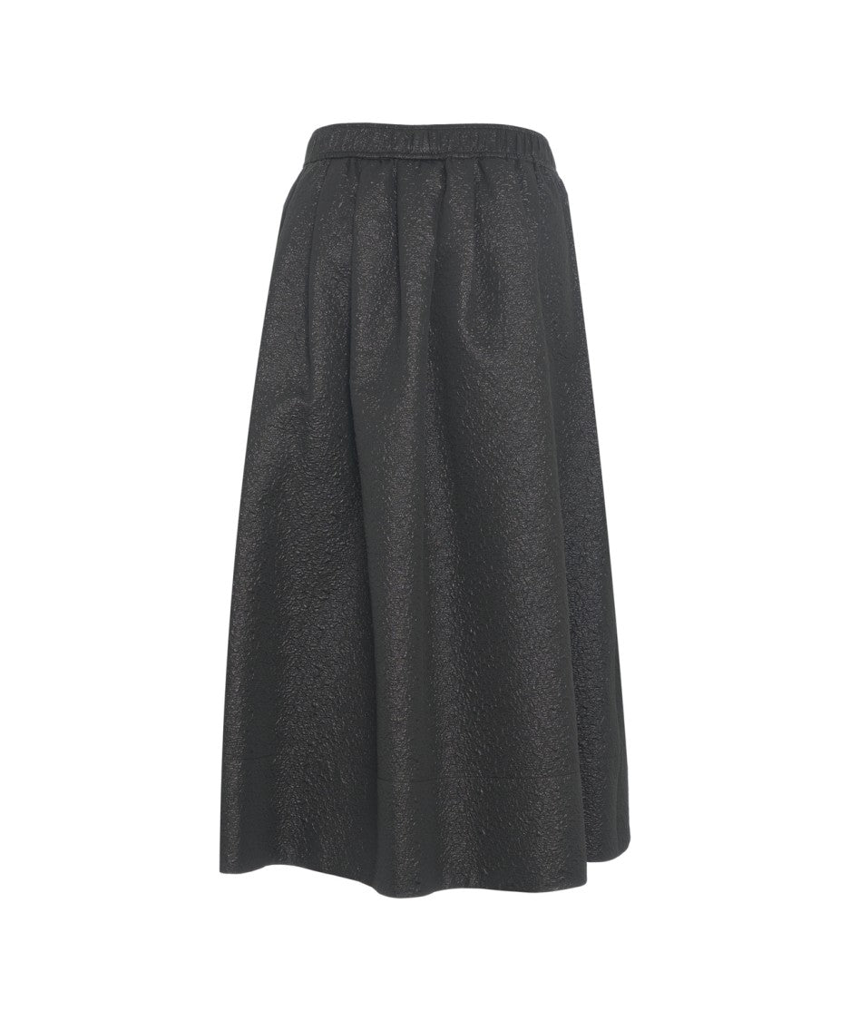8Pm Flared Trapeze Midi Skirt With High Waist And Structured Finish