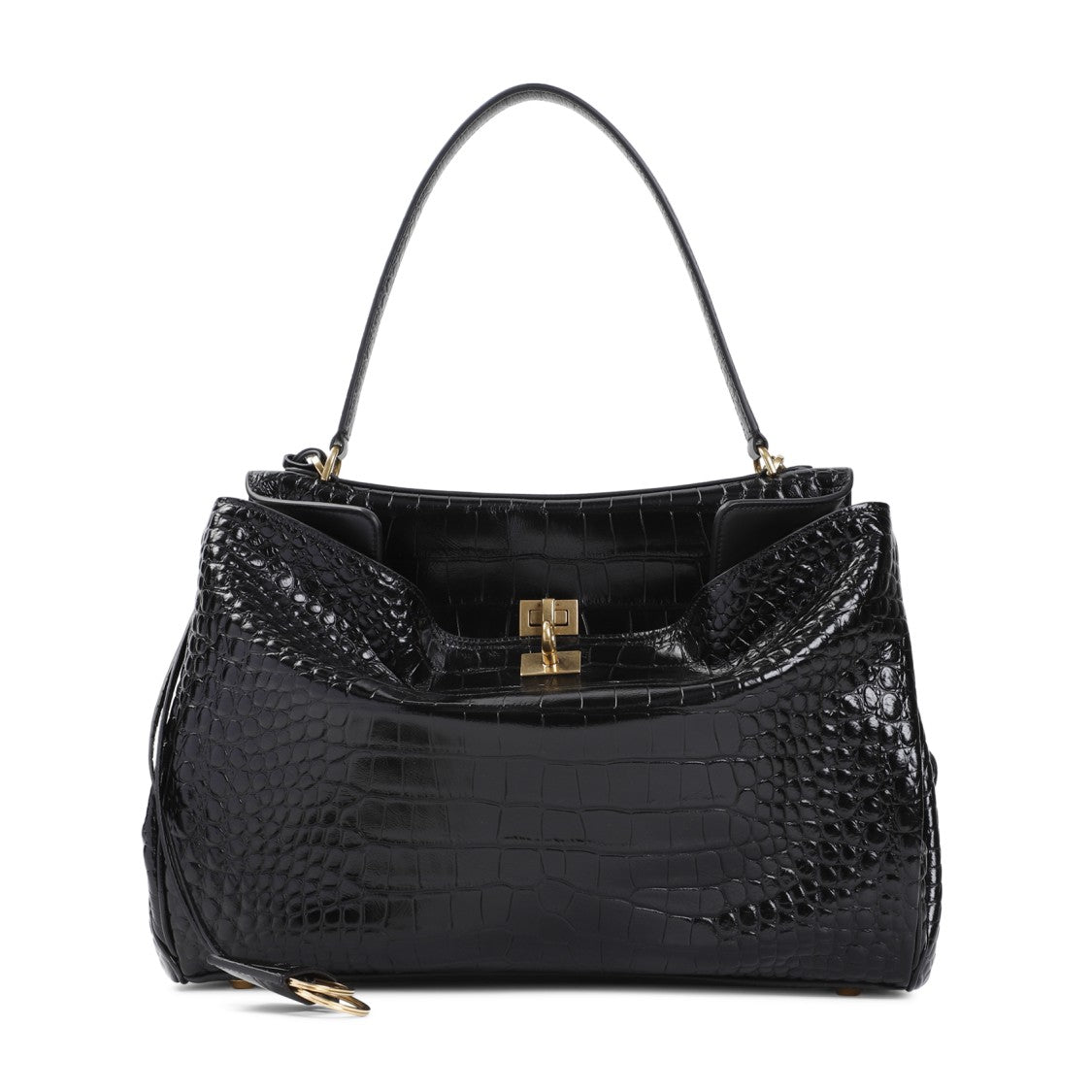 Balenciaga Crocodile-Embossed Calf Leather Shoulder Bag