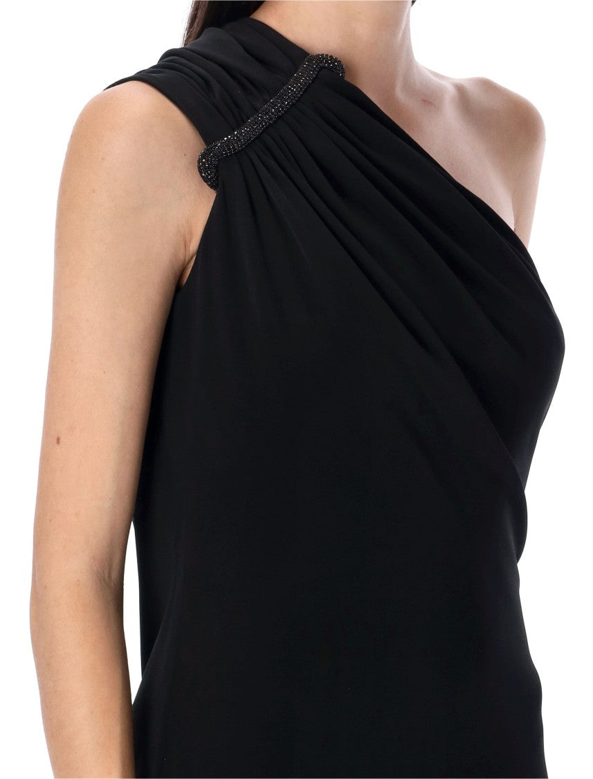 Tom Ford Mini Dress One Shoulder Crystal Brooch