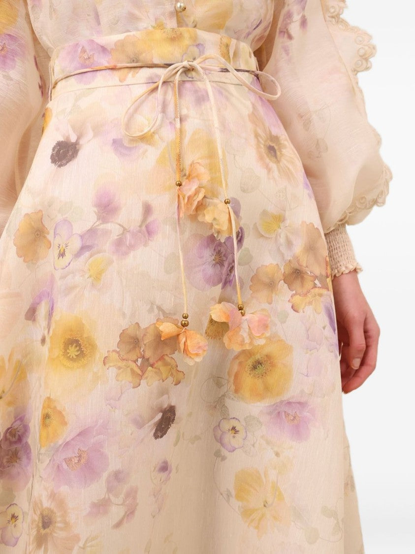 Zimmermann Memento Embroidered Midi Skirt