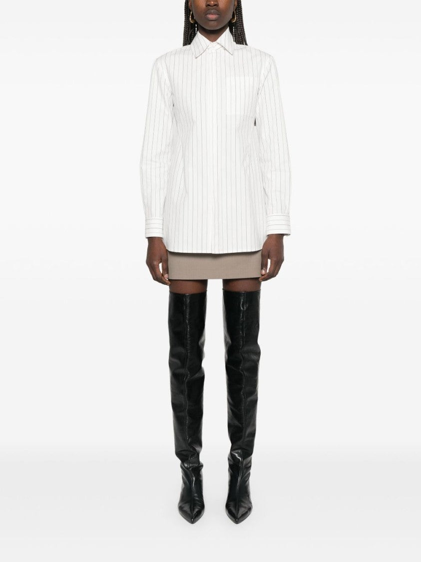 Burberry Structured Belted Dress With Classic Collar