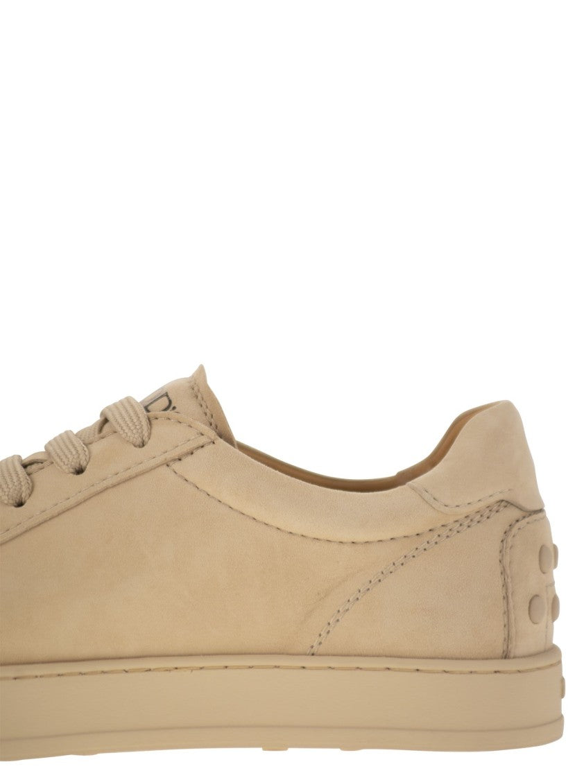 Tod's Suede Leather Sneakers With Embossed Grommets
