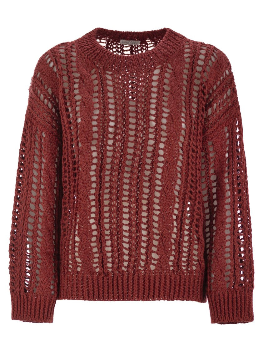 Brunello Cucinelli Cable & Mesh Jute And Cotton Jersey