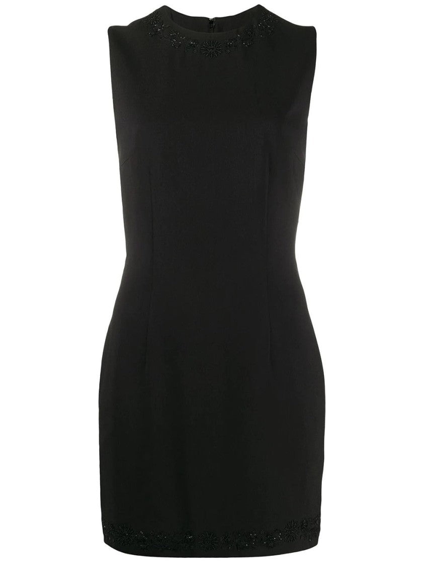 Dsquared2 Fitted Midi Dress With Floral Bead Embellishments
