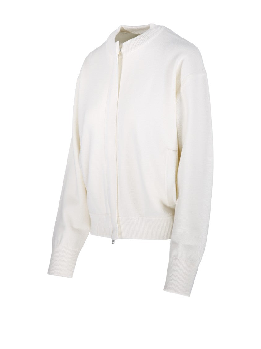 Max Mara Cropped White Virgin Wool Cardigan