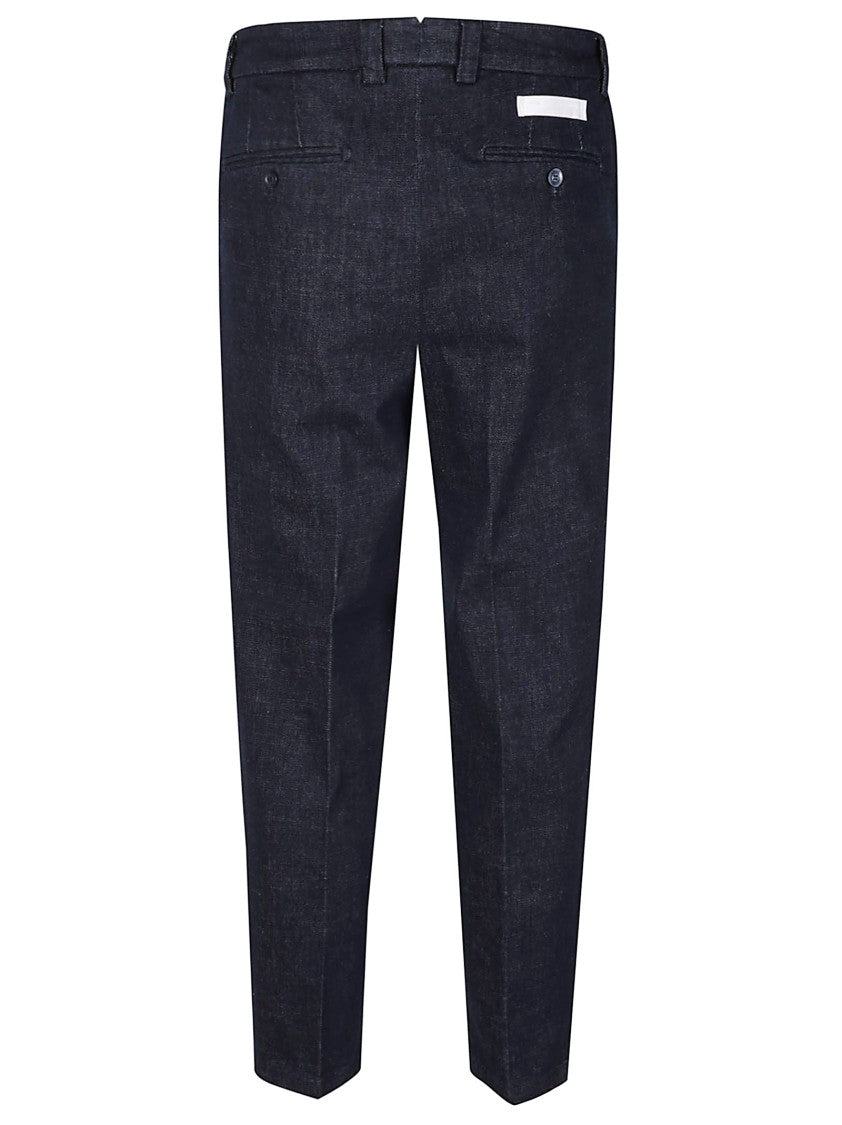 Briglia Tailored Blue Trousers With Subtle Texture