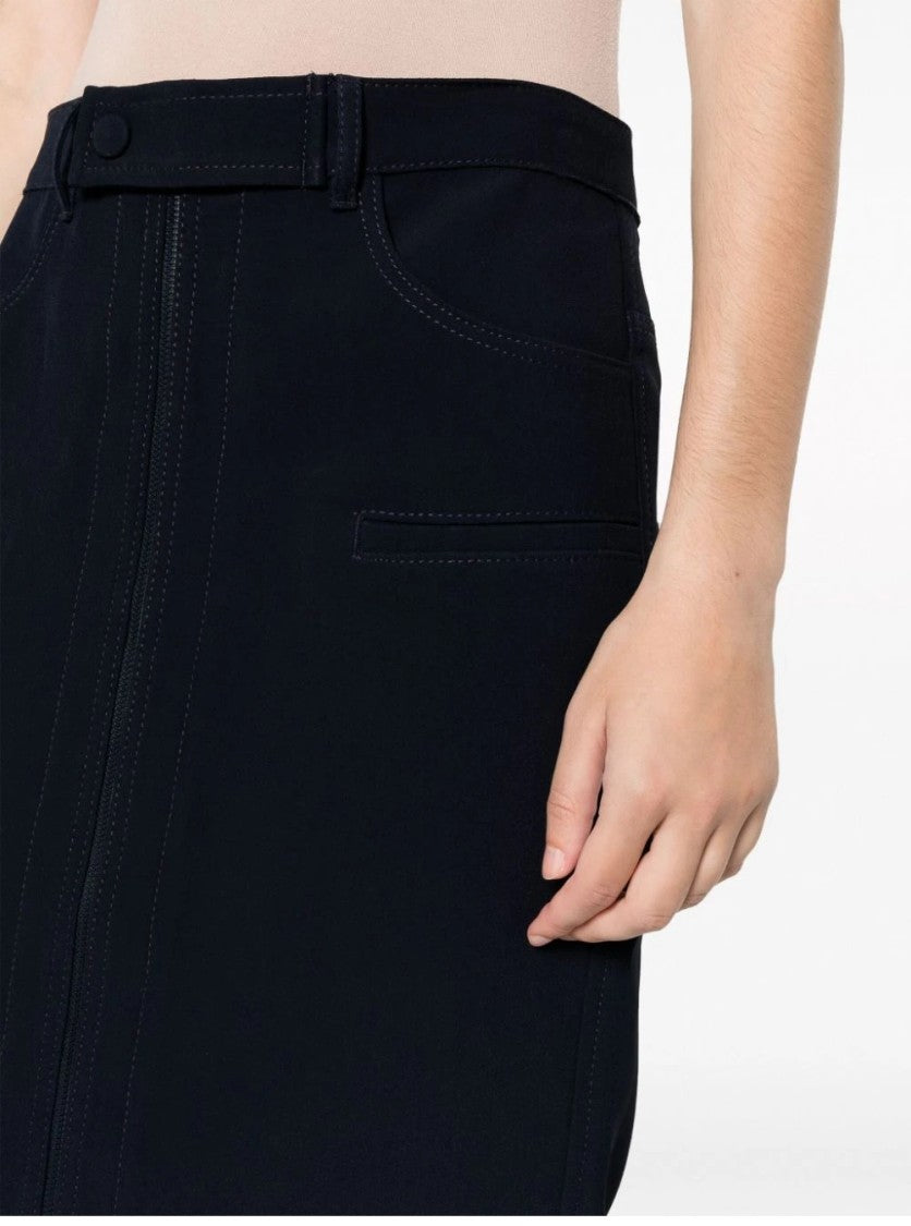 N°21 Figure-Hugging Midi Skirt With Front Zipper