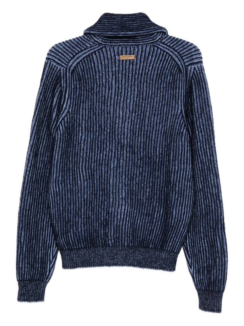 Jacob Cohen Classic Blue Sweater With Round Neckline