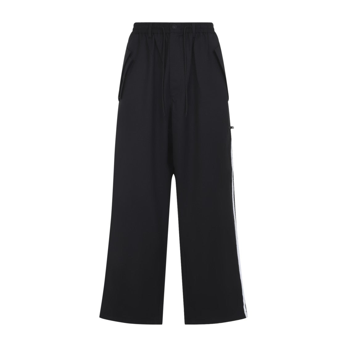 Y-3 Wide-Leg Pants With Signature Three-Stripes And Functional Pockets