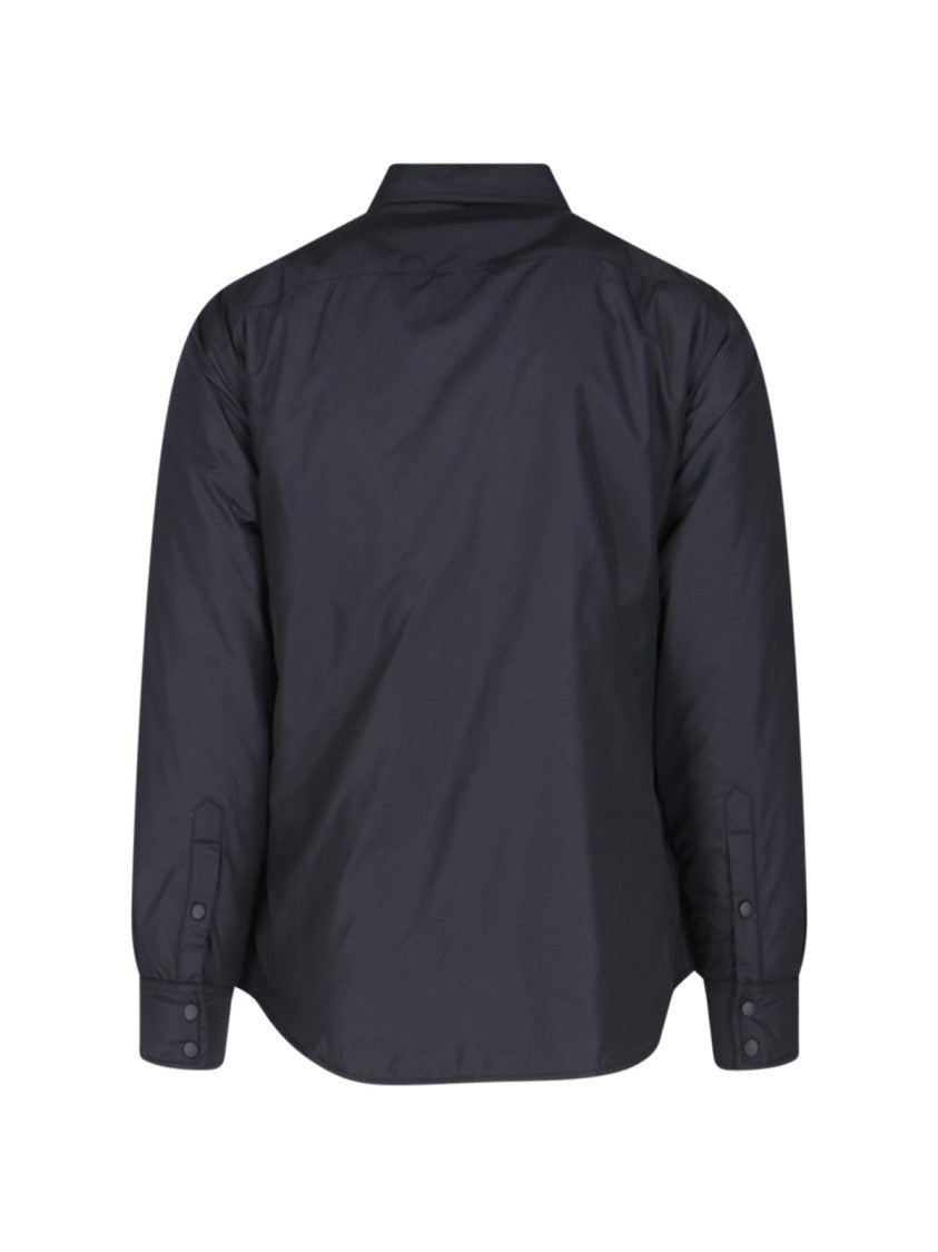 Aspesi Blue Button-Up Shirt With Chest Pockets